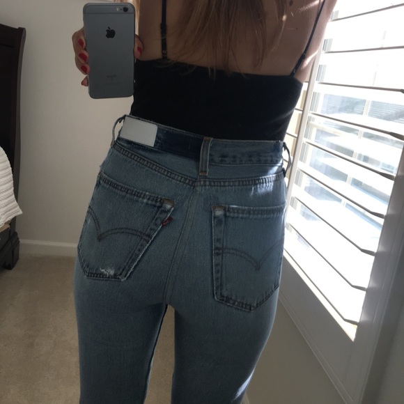 Re/Done High Rise Ankle Crop size 24 25 light wash - Picture 6 of 8